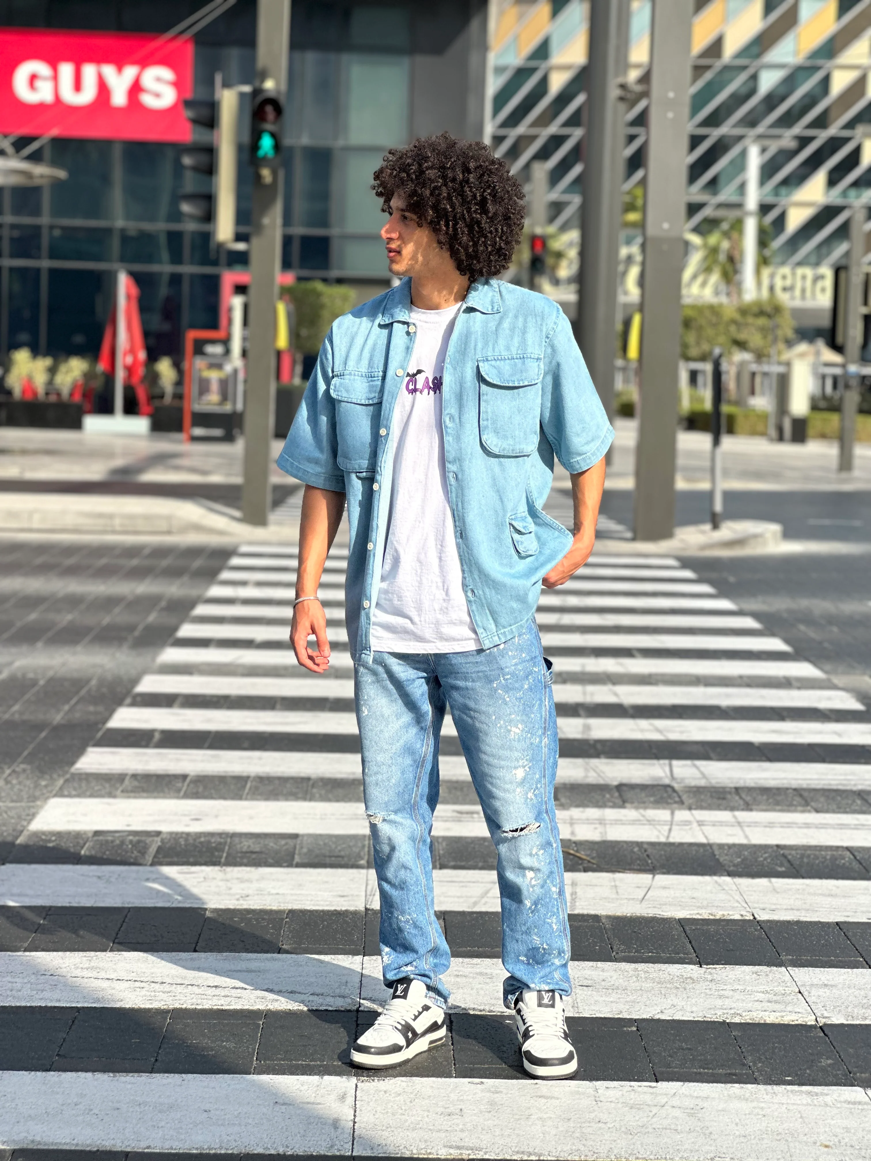 Oversized Light Blue Denim Boxy Shirt Unisex | El Denim Vol. 1: Highway | Weave Wardrobe - Image 3