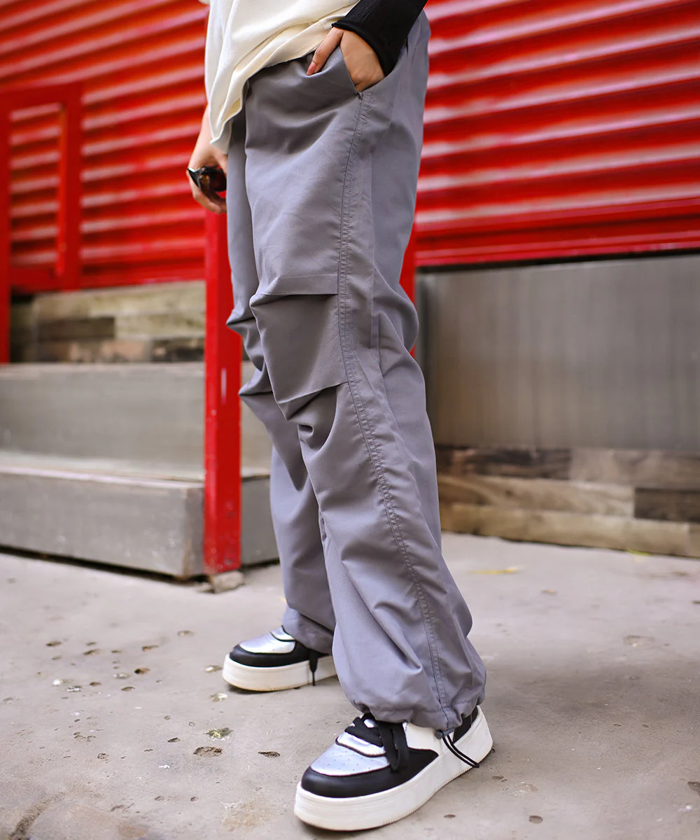 UNISEX Airborne Grey Parachute Cargo Pants - Image 6