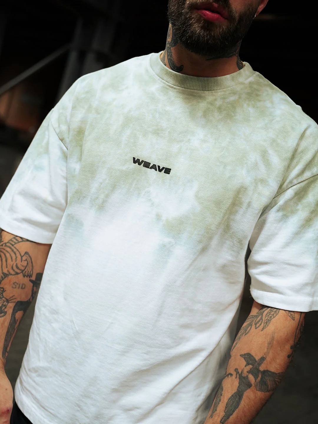 Unisex - Weave Olive Mist 350 GSM Heavyweight Oversized Tee - Image 2